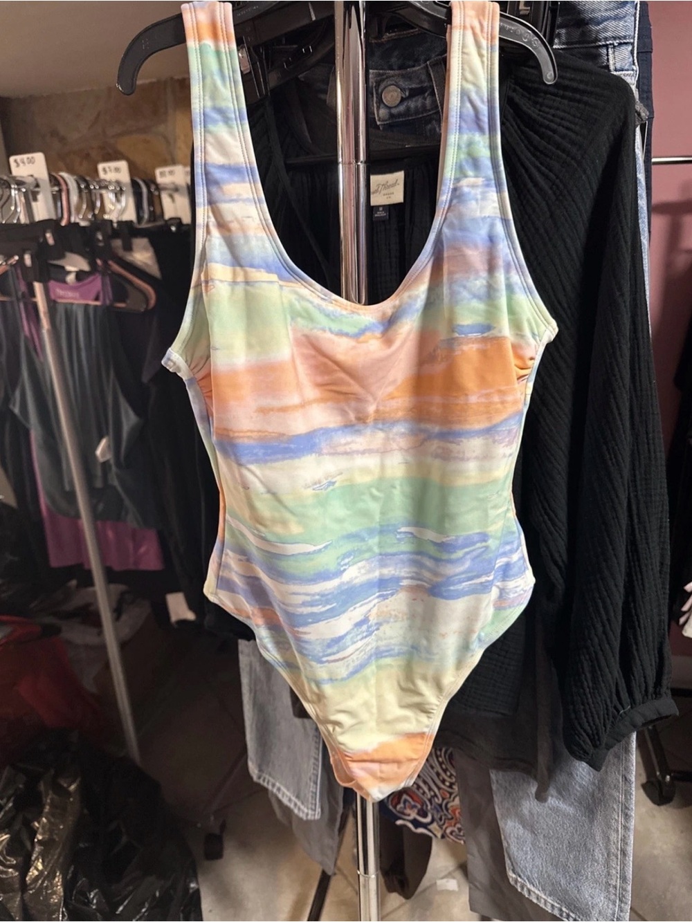 Cupshe Pastel Multicolor Scoop-Back One-Piece Swimsuit